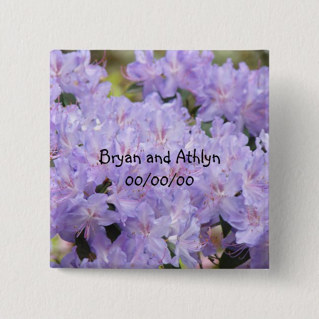 Wedding Favors Bride Groom Name Marriage Date Button (Front)
