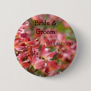 Wedding Favors buttons Bride Groom Name Save Date