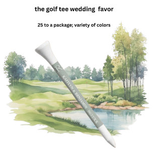 WEDDING FAVORS CUSTOM MONOGRAM NAME DATE GOLF TEES