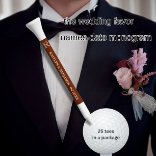 WEDDING FAVORS CUSTOM MONOGRAM NAME DATE GOLF TEES