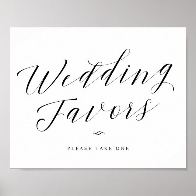 Wedding Favors Elegant Calligraphy Wedding Sign (Front)