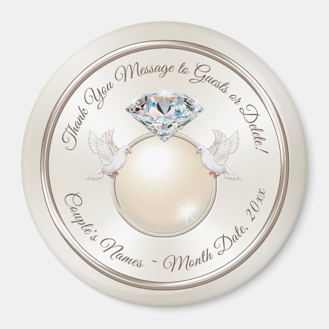 Wedding Favors in BULK for Guest, Wedding Magnets (Front)