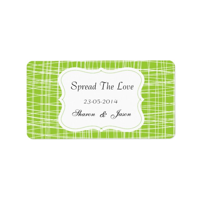 Wedding Favors Jam Jar Labels Spread The Love (Front)