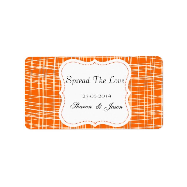 Wedding Favors Jam Jar Labels Spread The Love (Front)