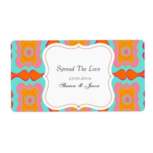 Wedding Favors Jam Jar Labels Spread The Love (Front)