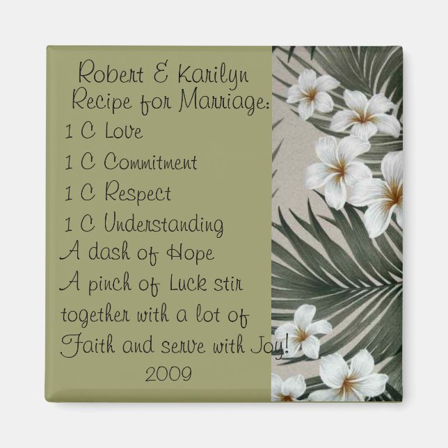 Wedding Favors Magnet (Front)