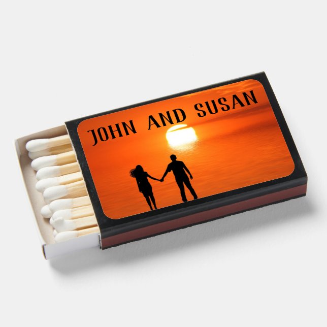 WEDDING FAVORS MATCHES MATCHBOXES TROPICAL OCEAN  (Front Open)