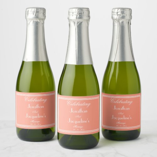 Wedding Favors Modern Cute Mini  Sparkling Wine Label