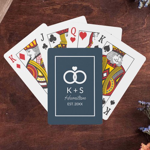 Wedding Favors Personalized Navy Blue Playing Cards