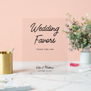 Wedding Favors Please Take a Favor Minimalist Acrylic Sign