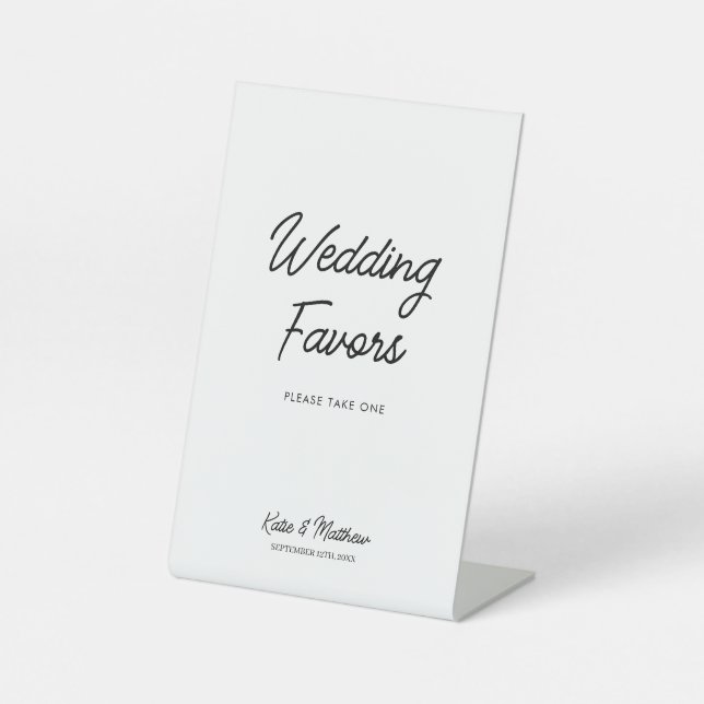 Wedding Favors Please Take a Favor Minimalist Pedestal Sign (Front)