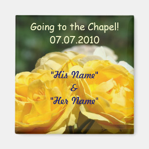 Wedding Favors Save the Date Yellow Rose magnets