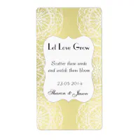 100 X PERSONALISED LET LOVE GROW SEED PACKETS ENVELOPES CUSTOM WEDDING  STICKERS