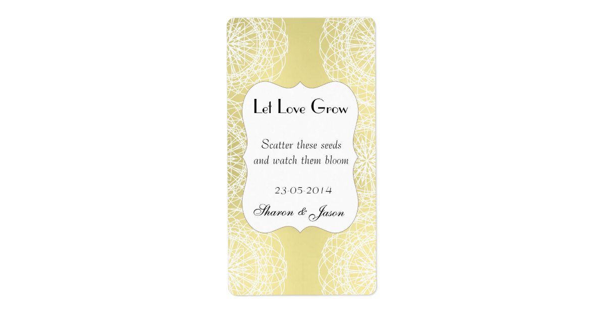 Wedding Favors Seed Packet Labels Let Love Grow | Zazzle