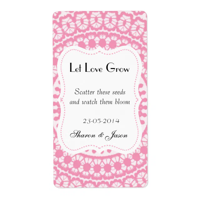 Wedding Favors Seed Packet Labels Let Love Grow | Zazzle