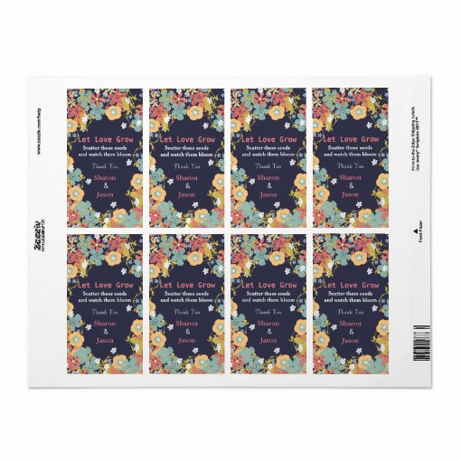 Wedding Favors Seed Packet Labels Let Love Grow | Zazzle