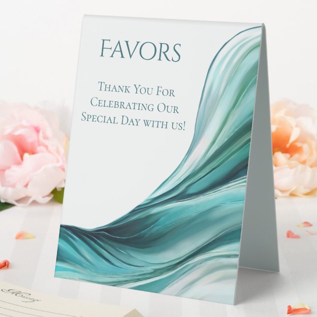 Wedding Favors Sign-Emerald Green- Table Tent (In SItu (Wedding))