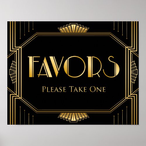 Wedding Favors Sign  Gatsby Art Deco