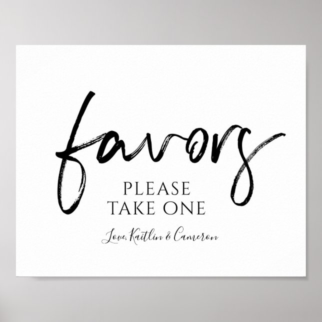 Wedding Favors Sign "Please Take One" | Black (Front)