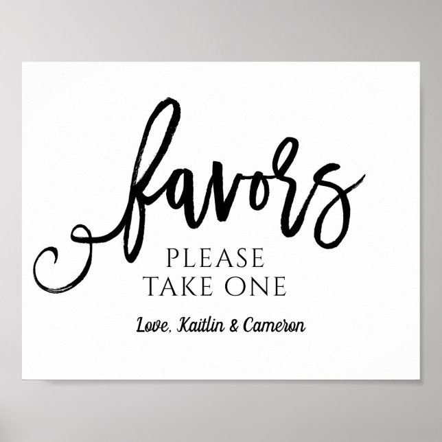 Wedding Favors Sign "Please Take One" | Black (Front)