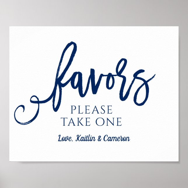 Wedding Favors Sign "Please Take One" | Navy Blue (Front)