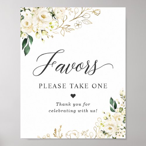 Wedding Favors Sign Please Take One White Roses - White Roses Floral Wedding Favors Sign Poster. 
(1) The default size is 8 x 10 inches, you can change it to a larger size.  
(2) For further customization, please click the "customize further" link and use our design tool to modify this template. 
(3) If you need help or matching items, please contact me.