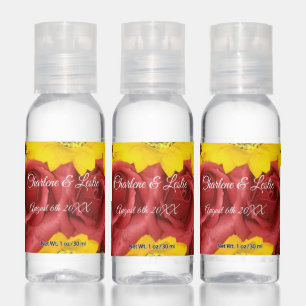 Wedding Favors Sunflower Roses Photo with Names Hand Sanitizer