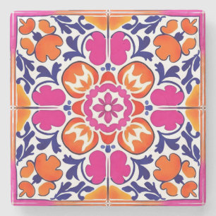 Wedding favors talavera Mexican tile printed  Stone Coaster