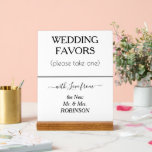 Wedding Favors White Black NAME Acrylic Sign