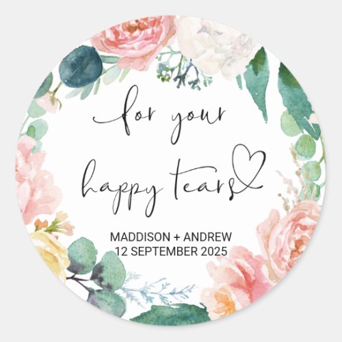 Wedding Favour Thank You From Bride Groom  Favour  Classic Round Sticker