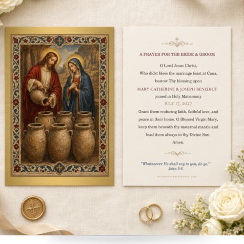 Wedding Feast at Cana Catholic prayer card