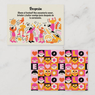 Wedding Festival Dance Orange and Pink (American E Enclosure Card