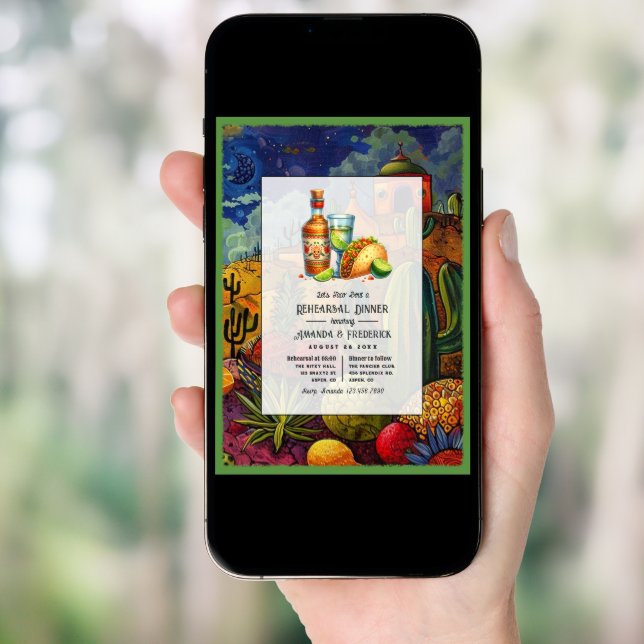 Wedding Fiesta Let's Taco Bout a Rehearsal Dinner Invitation (Front Digital)