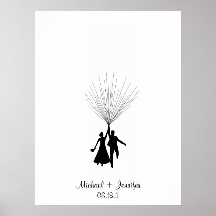 Wedding Fingerprint Balloon Guestbook Zazzle Wedding Fingerprint Balloon Guestbook Zazzle