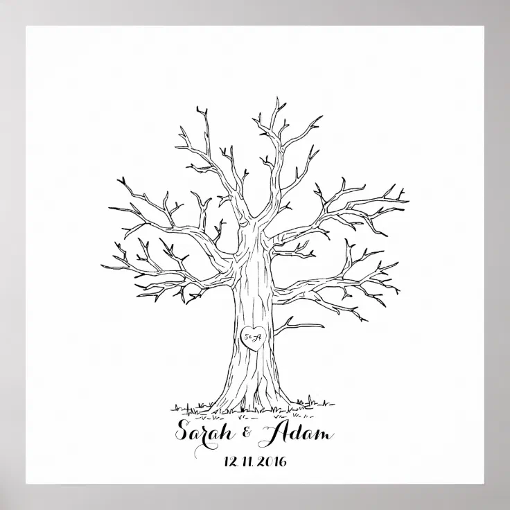 wedding fingerprint tree a great guestbook zazzle