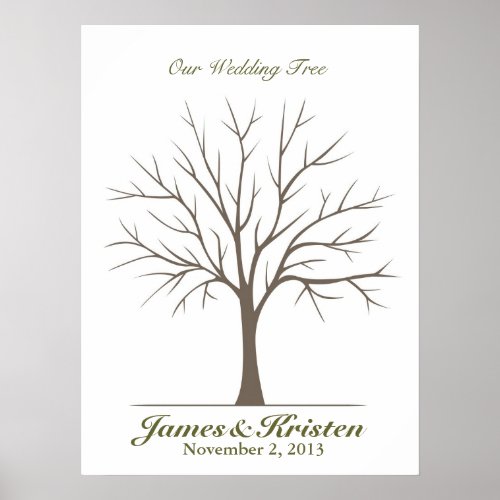 Wedding Fingerprint Tree  Classic Poster