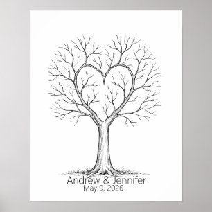Wedding Fingerprint Tree Guest Book Alternative