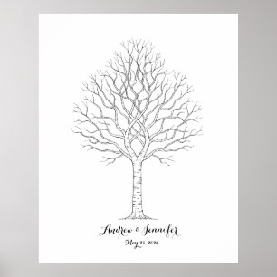 Wedding Fingerprint Tree Guest Book Alternative
