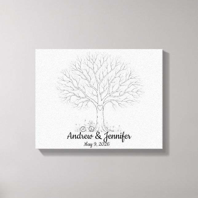 Wedding Fingerprint Tree Guest Book Alternative (Front)