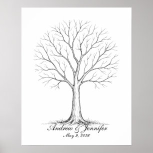 Wedding Fingerprint Tree Guest Book Alternative