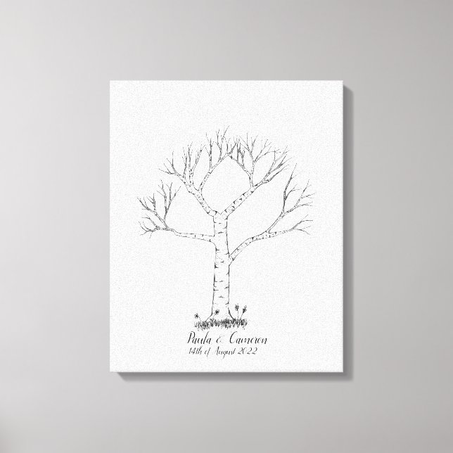 Wedding Fingerprint Tree Guestbook - Canvas (Front)