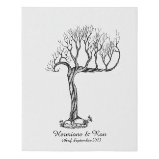Wedding Fingerprint Tree Guestbook - Faux Canvas