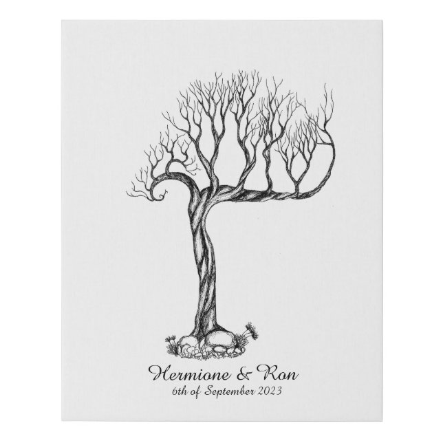 Wedding Fingerprint Tree Guestbook - Faux Canvas (Front)