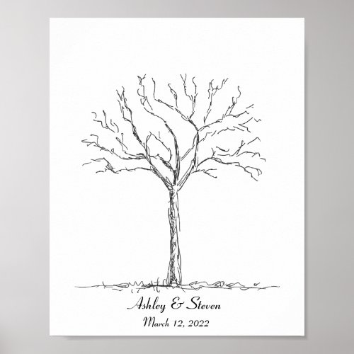 Wedding Fingerprint Tree Poster