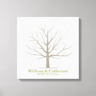 Wedding Fingerprint Tree - Square Canvas Print