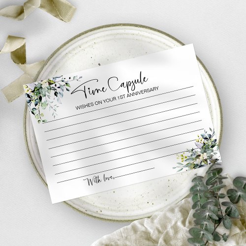 Wedding First Anniversary Time Capsule Card