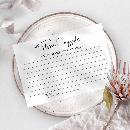 Wedding First Anniversary Time Capsule Card