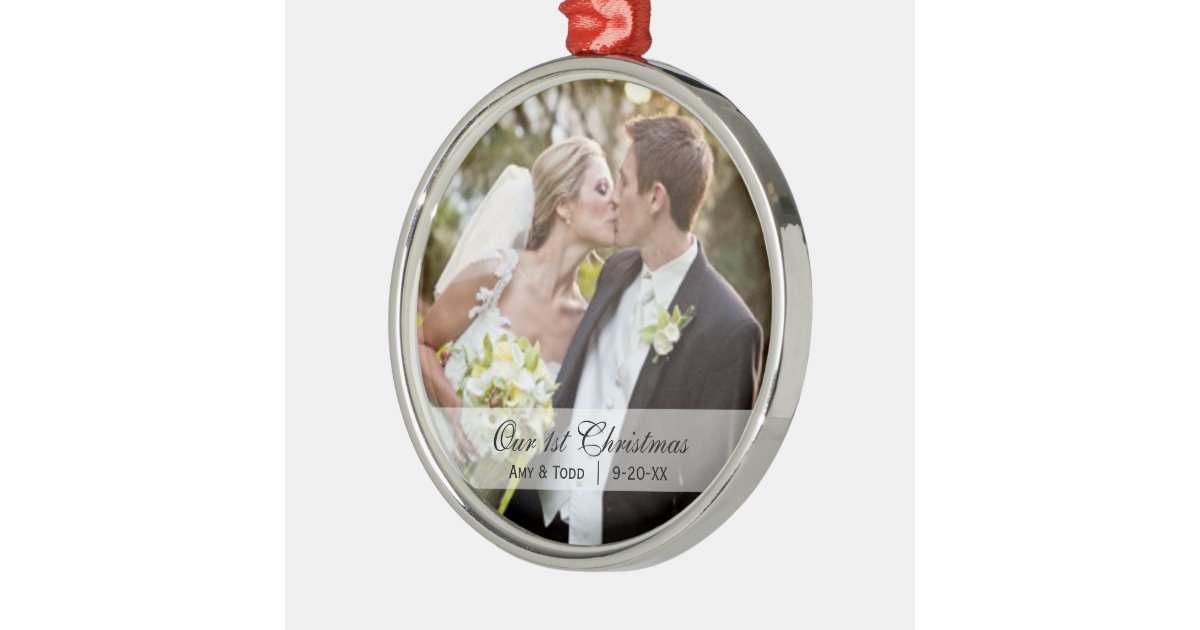 wedding first christmas photo ornament zazzle wedding first christmas photo ornament zazzle