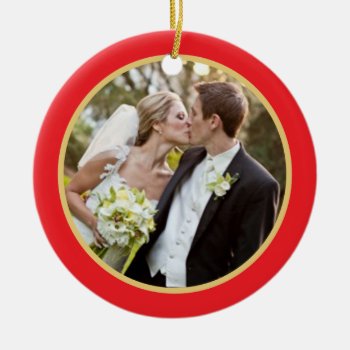 Wedding  |  First Christmas Photo Ornament by KeepsakeGifts at Zazzle