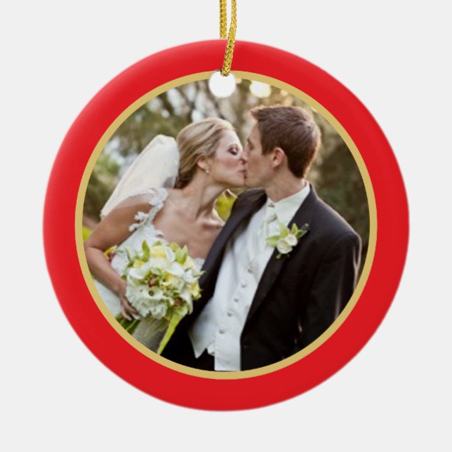 Wedding  |  First Christmas Photo Ornament (Front)